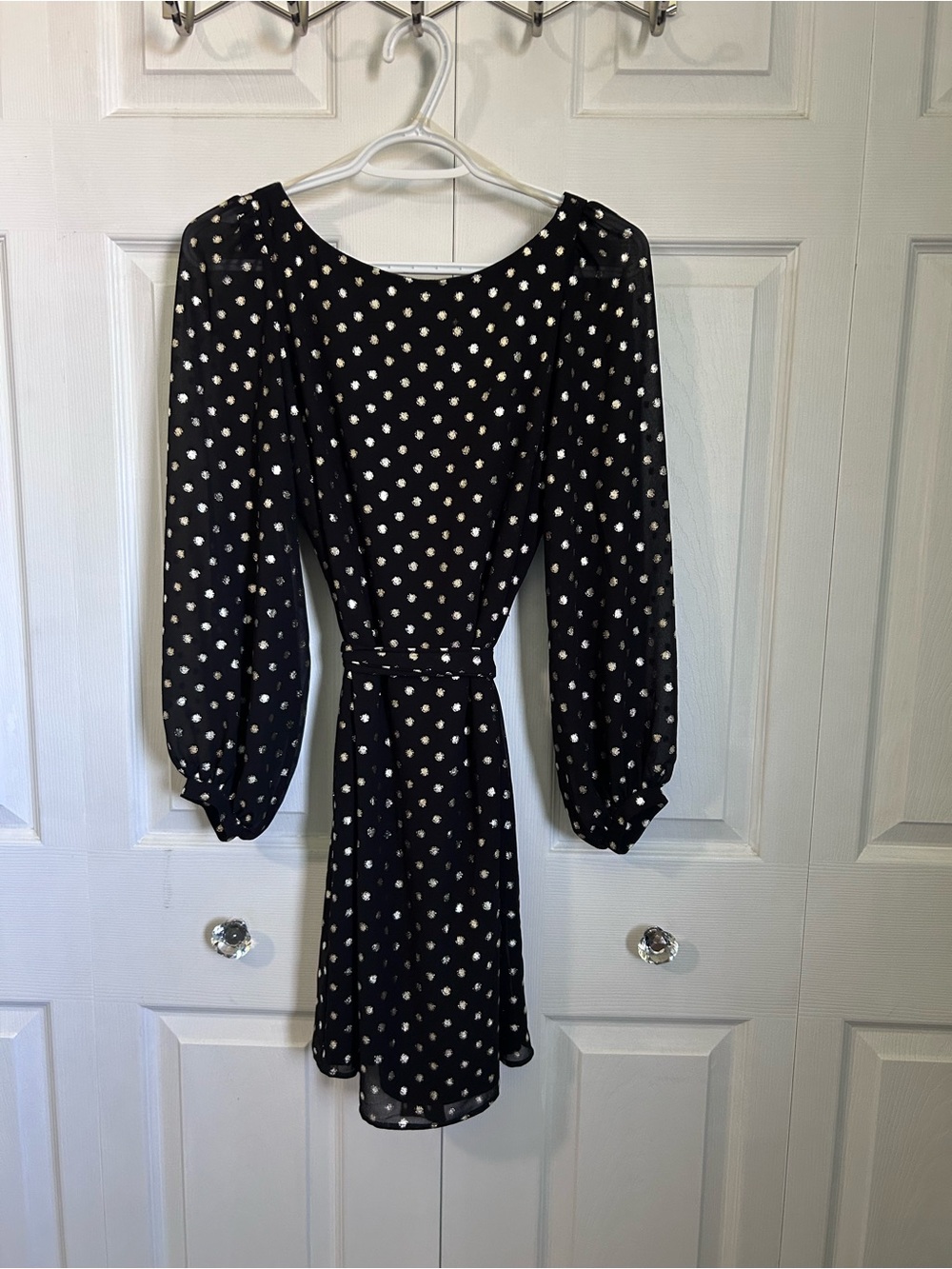 le chateau Black and White Polka Dot Dress